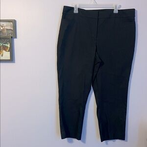 Ann Taylor Factory Black The Crop Curvy Fit Mid Rise Slim Leg Pants Trousers 14